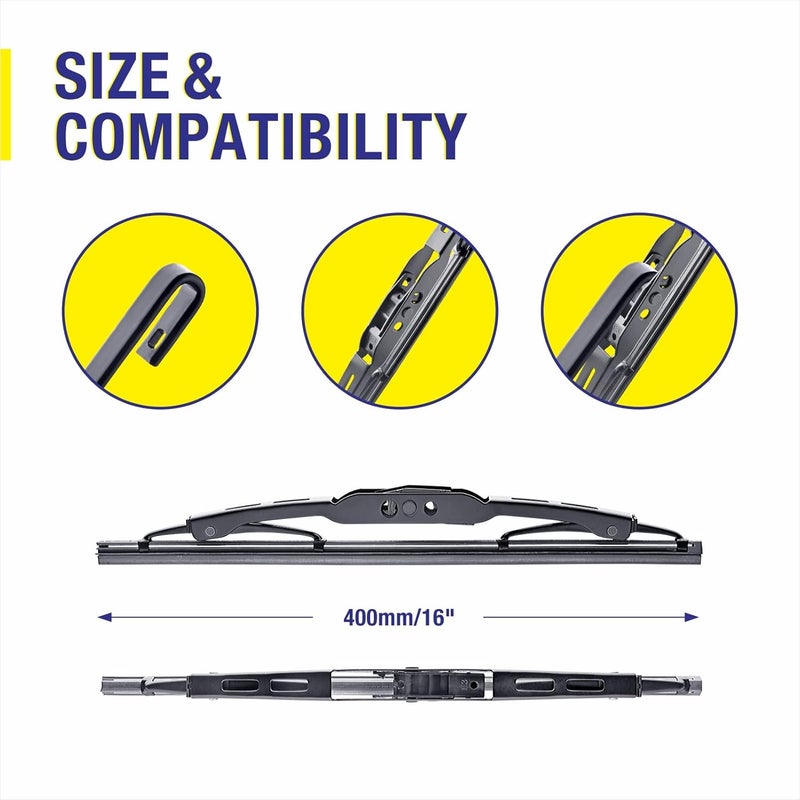 5PLUS 3 Wipers 26"/20"/16" Replacement For Dodge Grand Caravan 2019-2008, 26 Inch+20 Inch Windshield Wiper Blades with 16 Inch Rear Wiper Blade-Original Factory Quality - Image 3